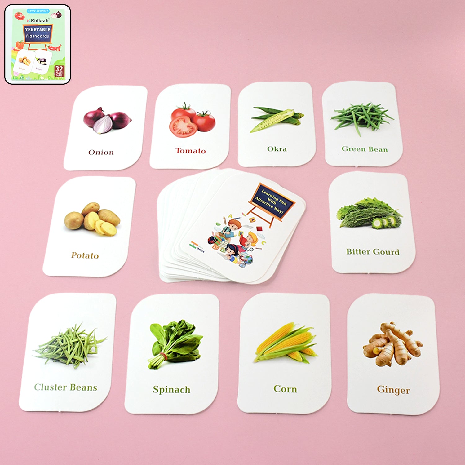 Kidkraft 32-piece Educational Vegetable Flash Cards Set Kidkraft 32-piece Educational Vegetable Flash Cards Set